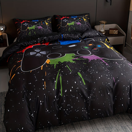 3pcs Gamer Duvet Cover Set - Gamepad Print Bedding