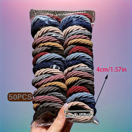 50pcs High-Elastic Sports Hair Ties