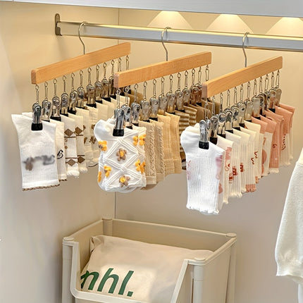 Adjustable Wooden Multi-Clip Hanger