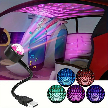 Car Atmosphere LED Lamp – Sound-Controlled Color Night Light