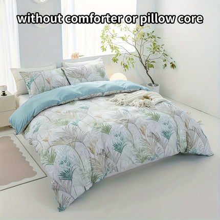 3pcs Smoke Green Printed Down Quilt Cover Set