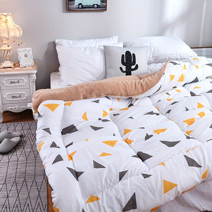 Traditional Reversible Geometric-Pattern Quilt – All-Season Comforter