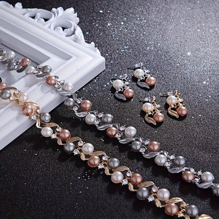 Colorful Faux Pearl Bridal Set
