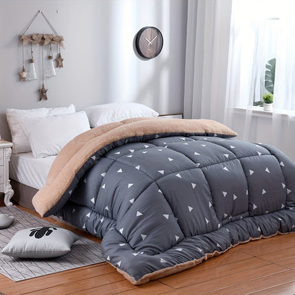 Traditional Reversible Geometric-Pattern Quilt – All-Season Comforter