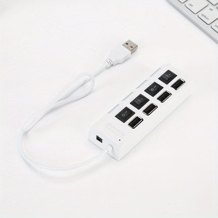 4-Port/7-Port USB Hub with Independent Switch – Universal Adapter - Monti Bargains