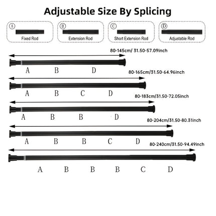 Adjustable No-Drill Telescopic Rod