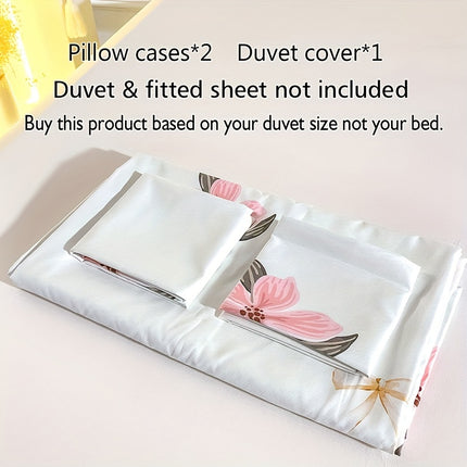 3-Piece Floral Duvet Cover Set - Soft & Stylish