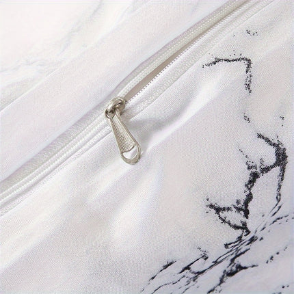 3pcs Polyester Printed Marble Pattern Quilt Cover Three-piece Set