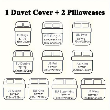 Classic Retro Floral Duvet Cover Set - 3pcs