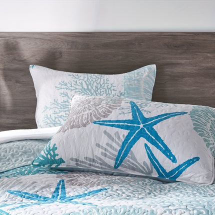 Coastal Coral Starfish Reversible Bedding Set