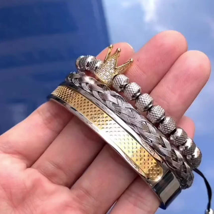 Crown Stainless Steel Bracelet for Men