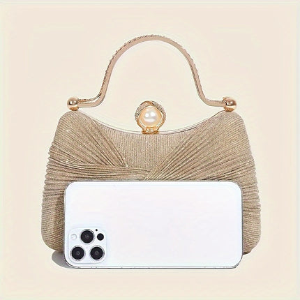 Elegant Glitter Bow Evening Clutch