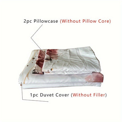 3-Piece Butterfly Print Duvet Cover Set - Soft & Dreamy