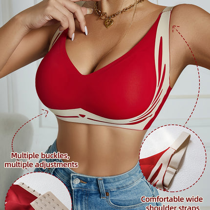 Seamless Color Block Wireless Bra