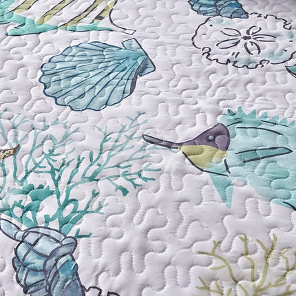 3-Piece Coastal Comforter Set - Starfish & Shell Design
