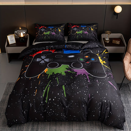 3pcs Gamer Duvet Cover Set - Gamepad Print Bedding
