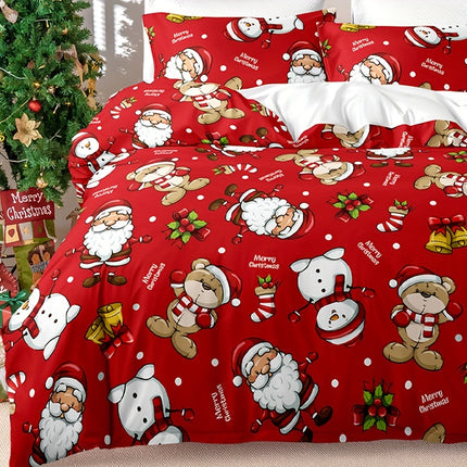 3pcs Christmas Celebration Duvet Cover Set - Festive & Cozy