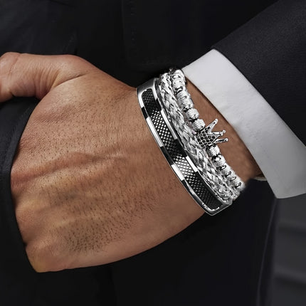 Crown Stainless Steel Bracelet for Men