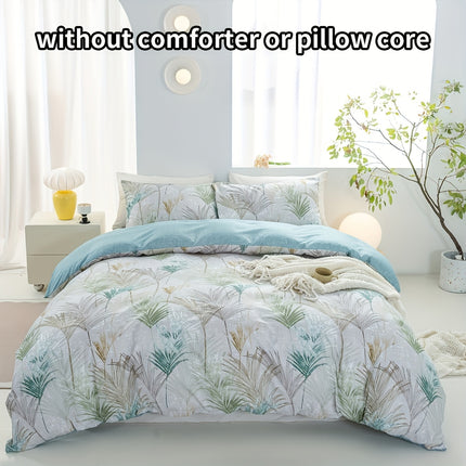 3pcs Smoke Green Printed Down Quilt Cover Set