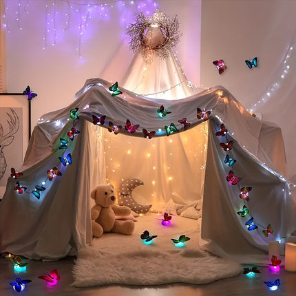 Colorful Glowing Butterfly Night Light - 3D LED Wall Sticker