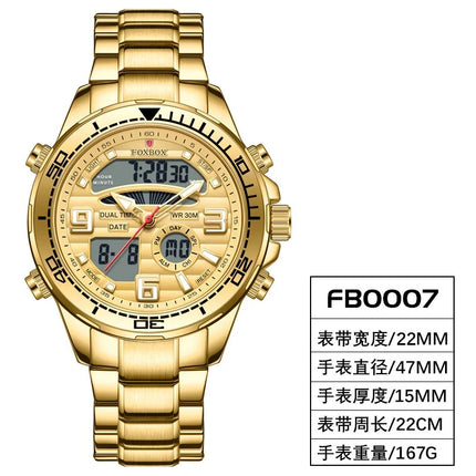 Bold Luxury Dual Display Waterproof Men's Watch