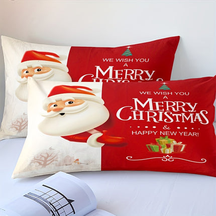 Christmas Santa Theme Duvet Cover Set - Festive & Cozy