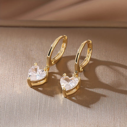 Luxurious Sparkling Heart Jewelry Set