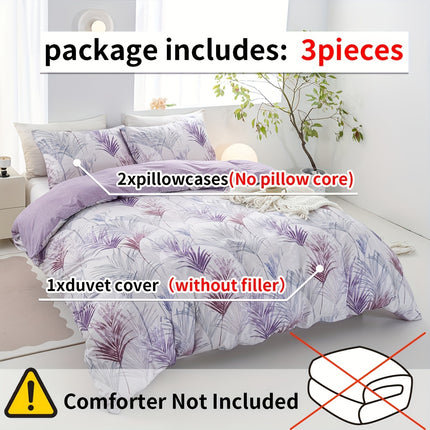 3pcs Smoke Green Printed Down Quilt Cover Set