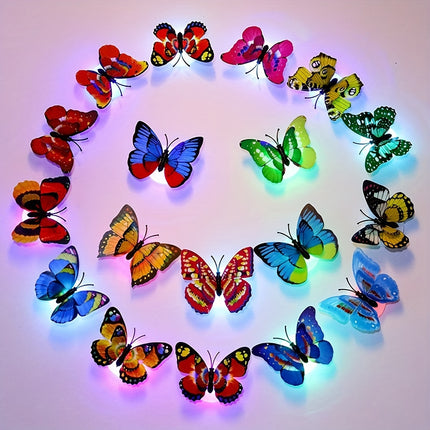 Colorful Glowing Butterfly Night Light - 3D LED Wall Sticker