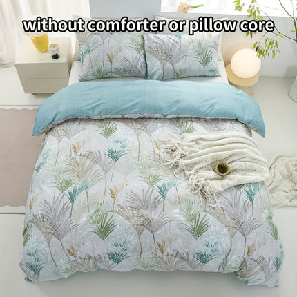 3pcs Smoke Green Printed Down Quilt Cover Set