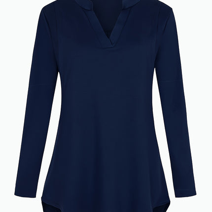 Solid Color V-Neck 3/4 Sleeve Nursing Top