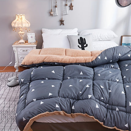 Traditional Reversible Geometric-Pattern Quilt – All-Season Comforter