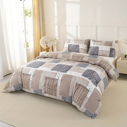 Chic Patchwork Duvet Cover Set - All-Season Comfort