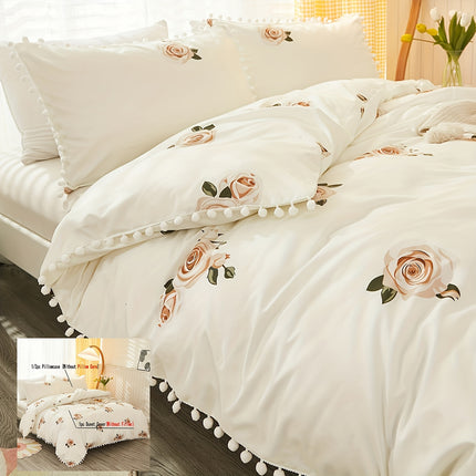 3pcs Floral Polyester Duvet Cover Set - Fresh & Pastoral Style