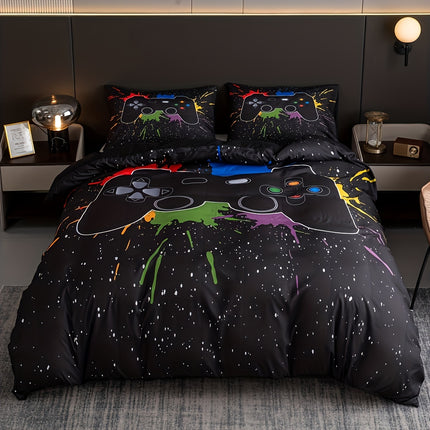 3pcs Gamer Duvet Cover Set - Gamepad Print Bedding