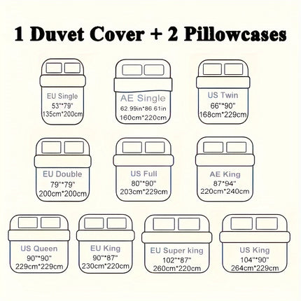 3pcs Christmas Celebration Duvet Cover Set - Festive & Cozy