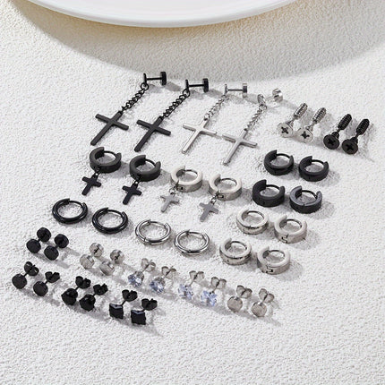 20 Pairs Stainless Steel Ear Studs