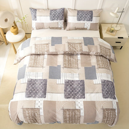 Chic Patchwork Duvet Cover Set - All-Season Comfort