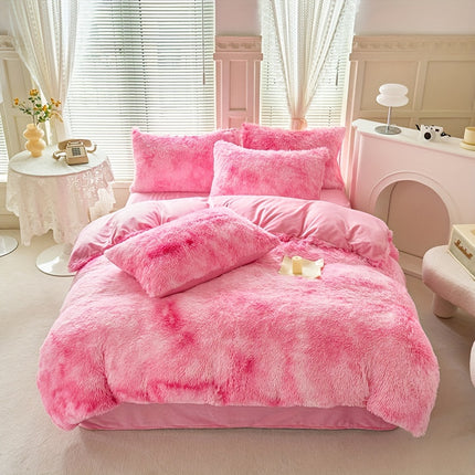 Tie-Dye Plush Duvet Cover Set - Soft & Cozy