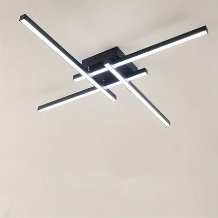 3-Color 60.96cm Modern Ceiling Light - 40W LED, Black