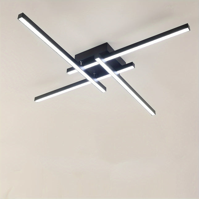 3-Color 60.96cm Modern Ceiling Light - 40W LED, Black