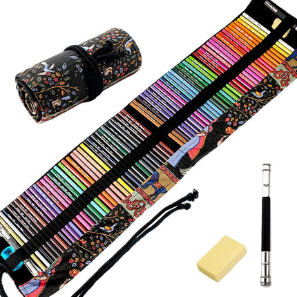 72-Color Pencil Set with Roll-Up Case