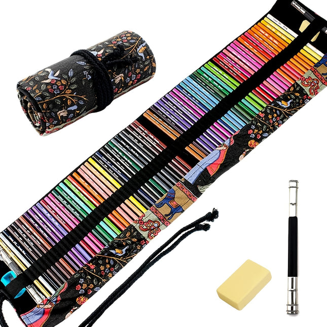 72-Color Pencil Set with Roll-Up Case