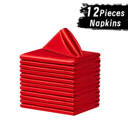 6/12pcs Luxury Soft Satin Napkins