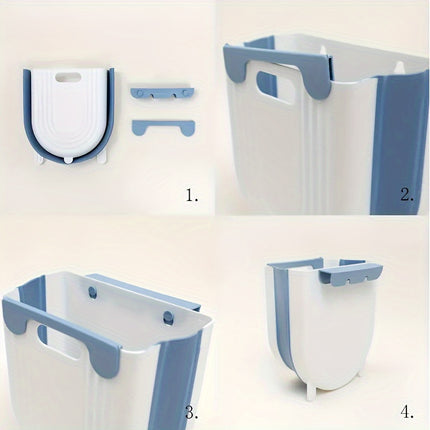 Space-Saving Foldable Trash Can with Cabinet Hook