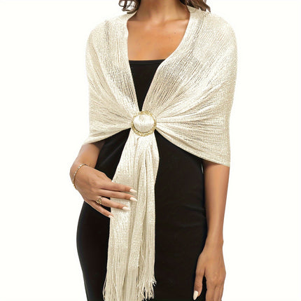Sparkling Metallic Tassel Shawl