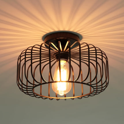 Modern Pendant Ceiling Light - E27 Socket, Round Flame Lampshade