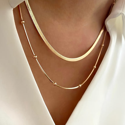 Luxury Double Layer Chain Necklace Set