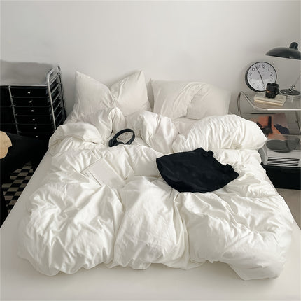 Solid Color Soft Sanded Duvet Cover Set