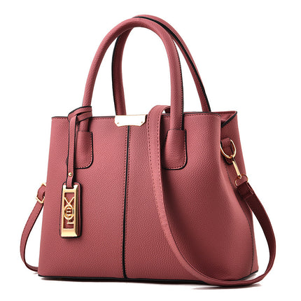 Chic Handbag with Metal Charm
